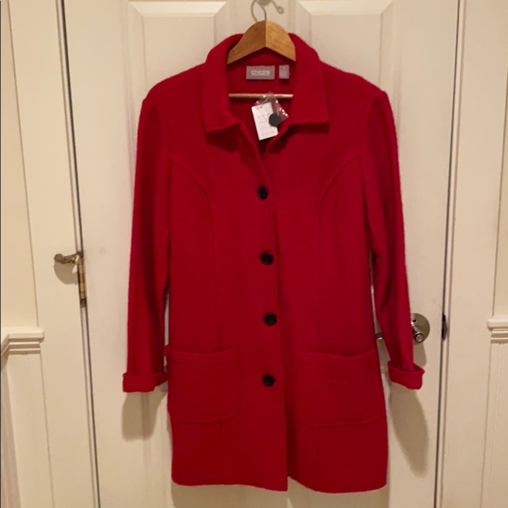 Chico’s Jacket - Red Wool Sz 1 NWT